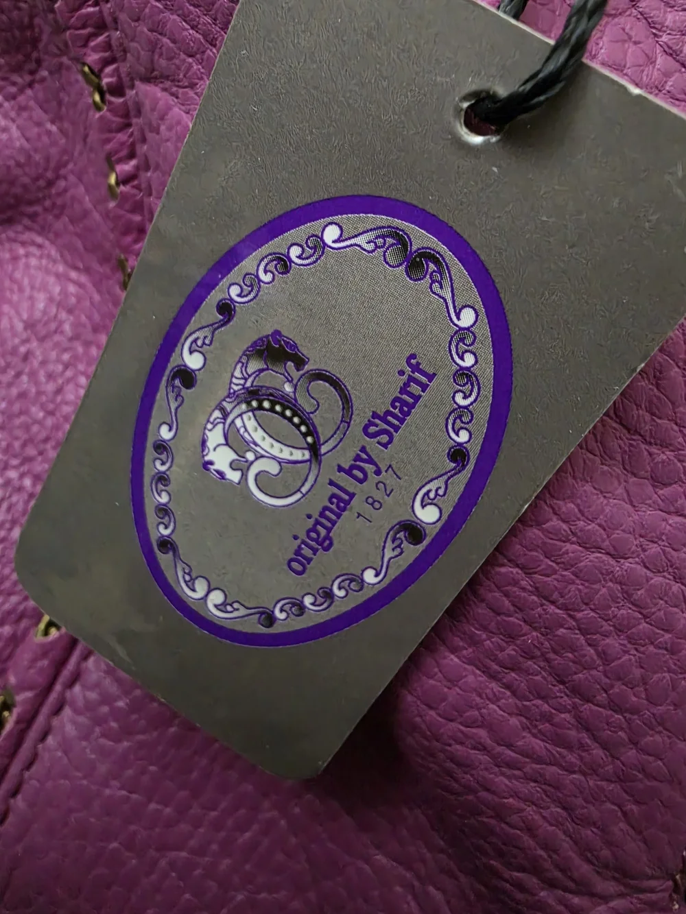 Sharif Purple Leather Hobo Bag